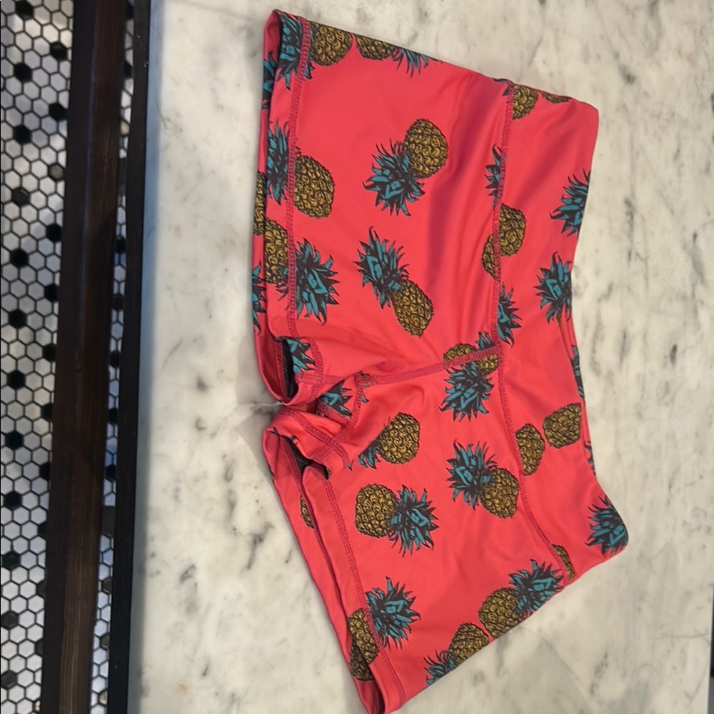Pineapple Print IAM MFG workout shorts